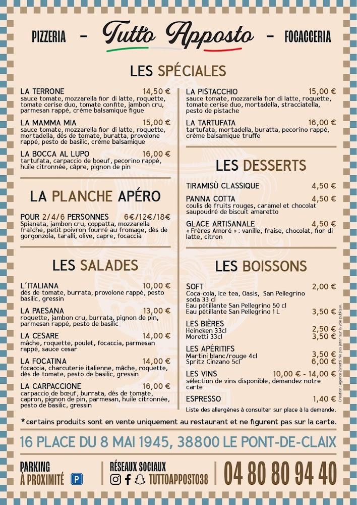 Tutto Apposto (Pizzeria Focacceria) - Menu Image 2