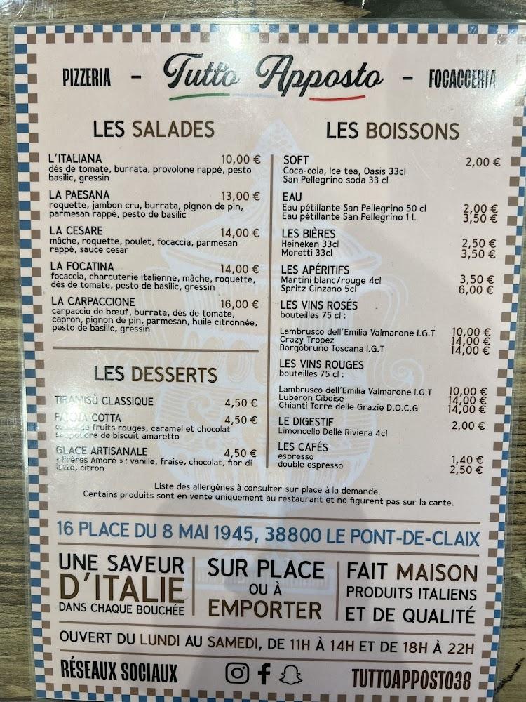 Tutto Apposto (Pizzeria Focacceria) - Menu Image 3